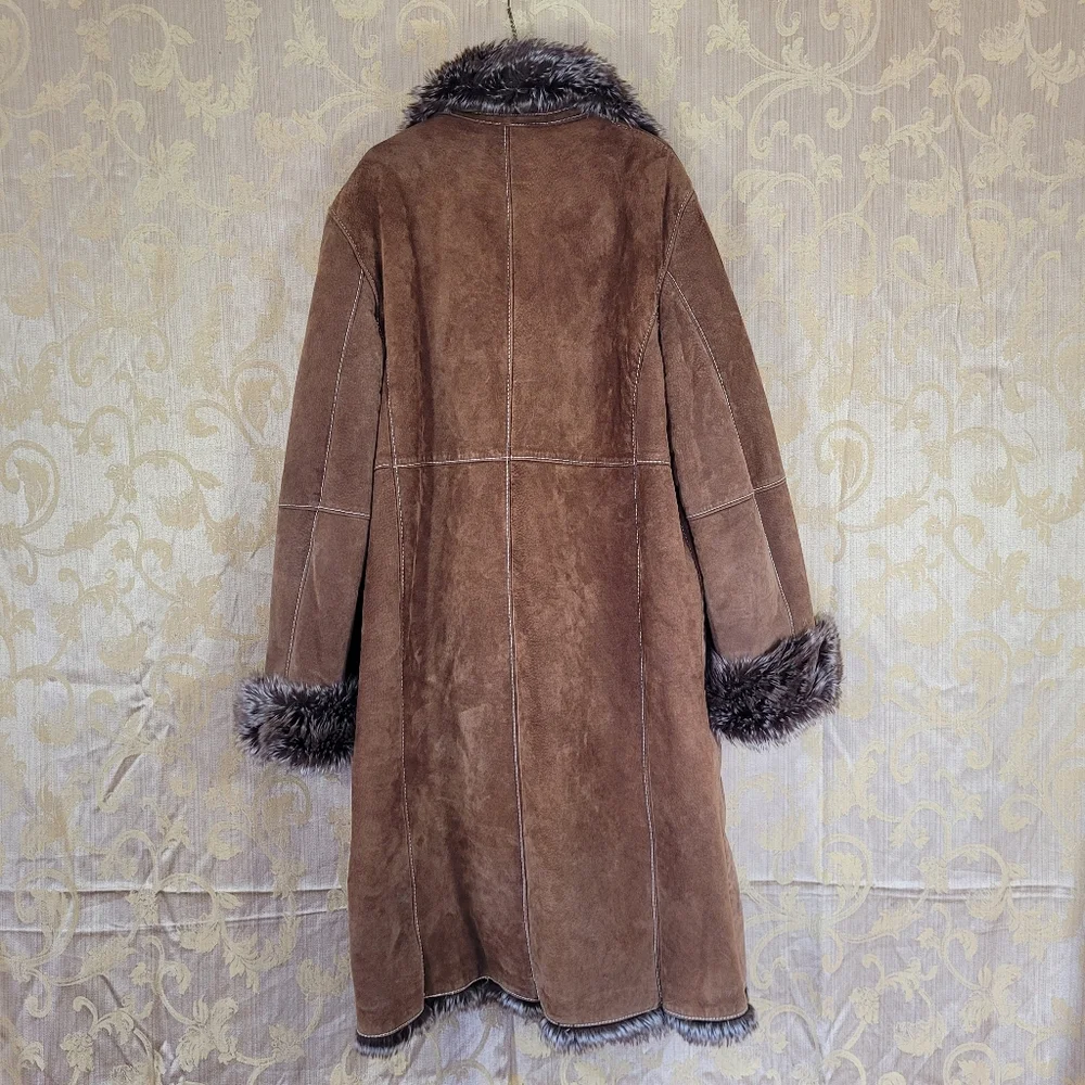 Vtg Wilsons Leather Penny Lane Suede Coat With Matching Hat Set Y2k Bratz Style - Picture 6 of 14